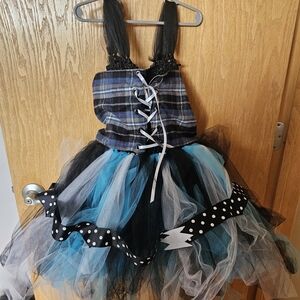 Plaid and Tulle Kids Costume Dress